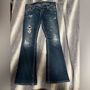 Silver distressed jeans